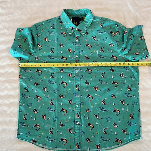 🎉Host Pick🎉Polo Ralph Lauren Mens Green Beach-Themed Button Down XXL - Picture 5 of 9